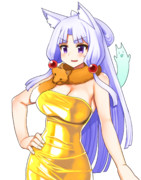 狐のマフラーをしているイタコ姉様の素材