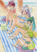 海水浴に来た東北家