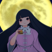 月見バーガーを食べる輝夜