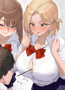 おっぱいポッキーゲームをさせられる男子