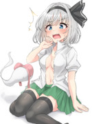 妖夢に下着が見つかってしまった半霊ちゃん