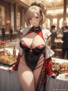 高級ホテルでのレースクイーンの「オークション」に出席するジータちゃん