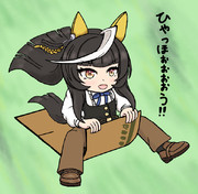 ダンボール滑りしてるカルストンライトオ