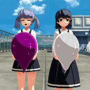 大潮さんと霰さんと、風船