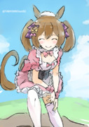 セルのポーズをするフレンチメイドファルコ