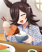 アジフライで白米をキメるライスシャワー