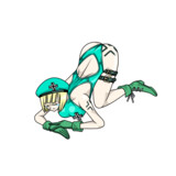 四つん這いで高くお尻を掲げるナタリーちゃん