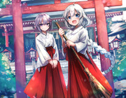 巫女さん雫とあかり
