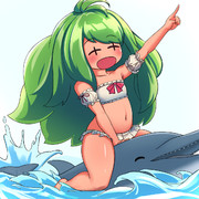 イルカに乗ったのべっち