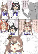 街頭インタビューを受けるキタちゃんとダイヤちゃん漫画