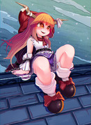 月を眺める萃香