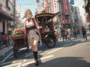 ネオ浅草を散策するジータちゃん