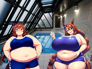 例のプールに来たマルゼンとクリーク