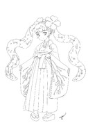 白石梅花藻姫塗り絵用線画