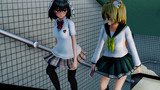 文ちゃんと典ちゃん　駅の階段にて①