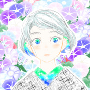 【素材】朝顔の海【フリー素材処くらげや】