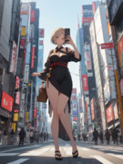 新宿を観光するジータちゃん