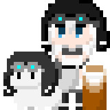もち子とお散歩するもち公とちくわ