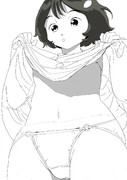 ほら、家から履いてきたよ(線画差分)