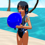 日焼け涼風さんと風船