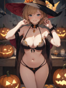ハロウィンで魔女のコスプレをするジータちゃん