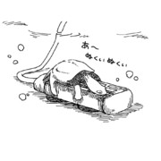 ヒーターで暖をとるクサガメ