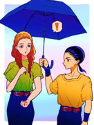 雨の日の五飛とサリィさん