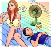 猛暑日のサリィさんと五飛