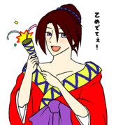 お祝いする由美さん