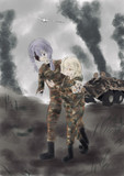 旗手から逃げるゆかりさんとTTちゃん