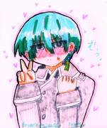 照れ顔ピースサイン♡