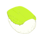 【素材】和菓子・ずんだのせ道明寺餅【フリー素材処くらげや】