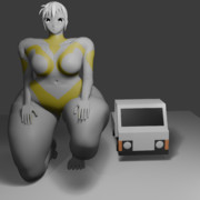 メガレディと軽トラック