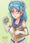 青いフレンチクルーラー