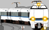 駅に侵入する特急列車