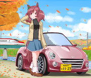 秋の紅葉を見るネイチャ