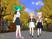 秋の通学路