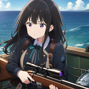 マグロ釣りをするたきな