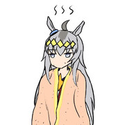 毛布を被せられるオグリ