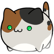 【素材】三毛猫・緑目・マップ隠し・立ち絵・透過素材・下からライティング【フリー素材処くらげや】