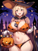 ハロウィンで仮装するジャック・オー・ランタンバストの魔女のジータちゃん