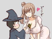 お菓子を配るささらちゃん