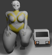 メガレディと軽トラック