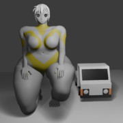 メガレディと軽トラック