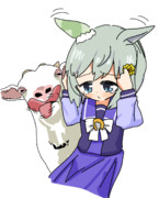 ヤギに舐められるセイウンスカイ