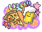 ビールとピザでいえい！！