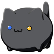 【素材】白パンツ黒猫・青黄目・オッドアイ・マップ隠し・上からライティング【フリー素材処くらげや】