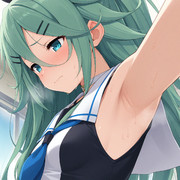 腋を見せてくれる山風