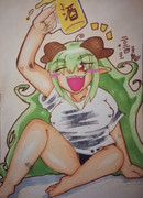 酒を飲むだらだら不落さん