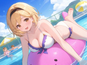 プールではしゃぐジータちゃん